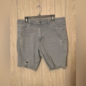 American Eagle Outfitters Distressed Gray Denim Shorts